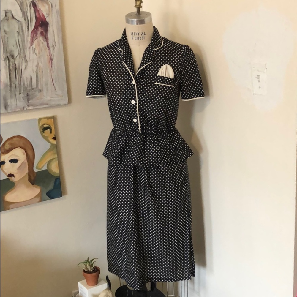VINTAGE “Secretary” peplum dress